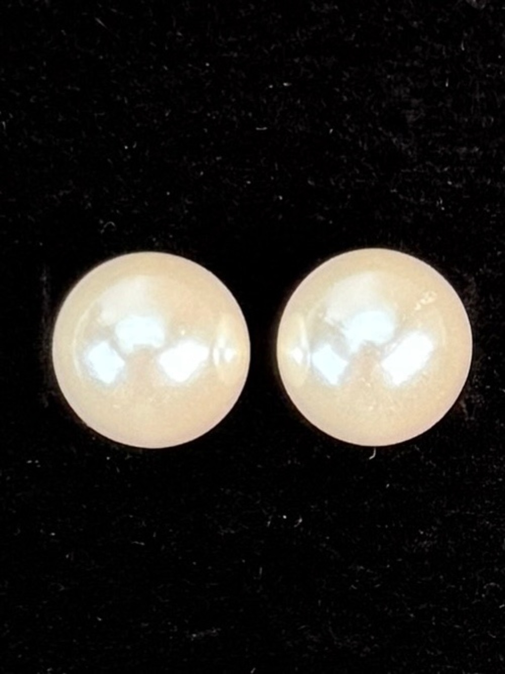 Vintage Goldtone Faux Pearl Stud Pierced Earrings
